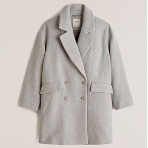 Double-Breasted Wool Blend Dad Coat. Abercrombie